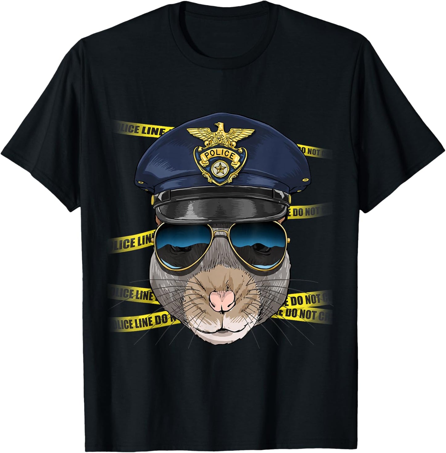 Rat Police Mouse Rat Rodent Lover T-Shirt - T-Shirt | Black