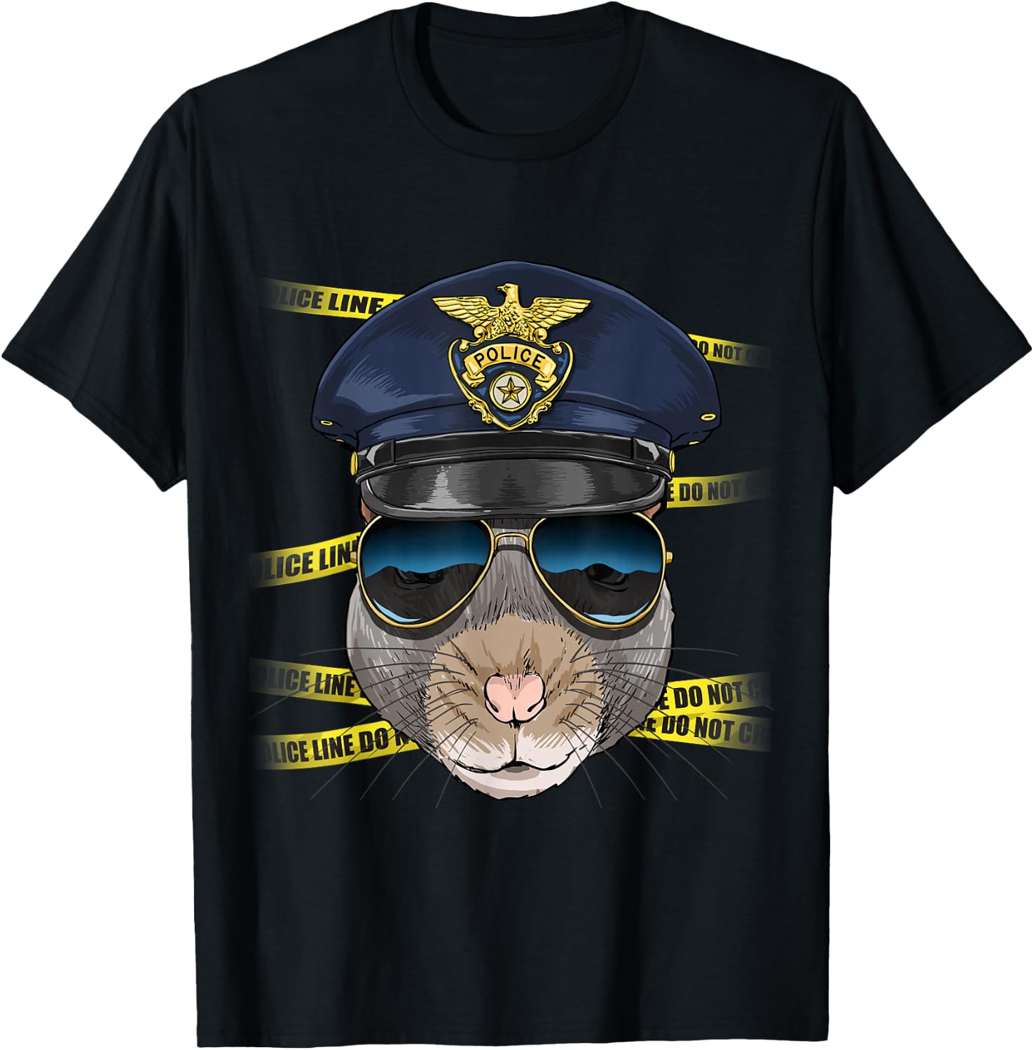 Rat Police Mouse Rat Rodent Lover T-Shirt - T-Shirt | Black