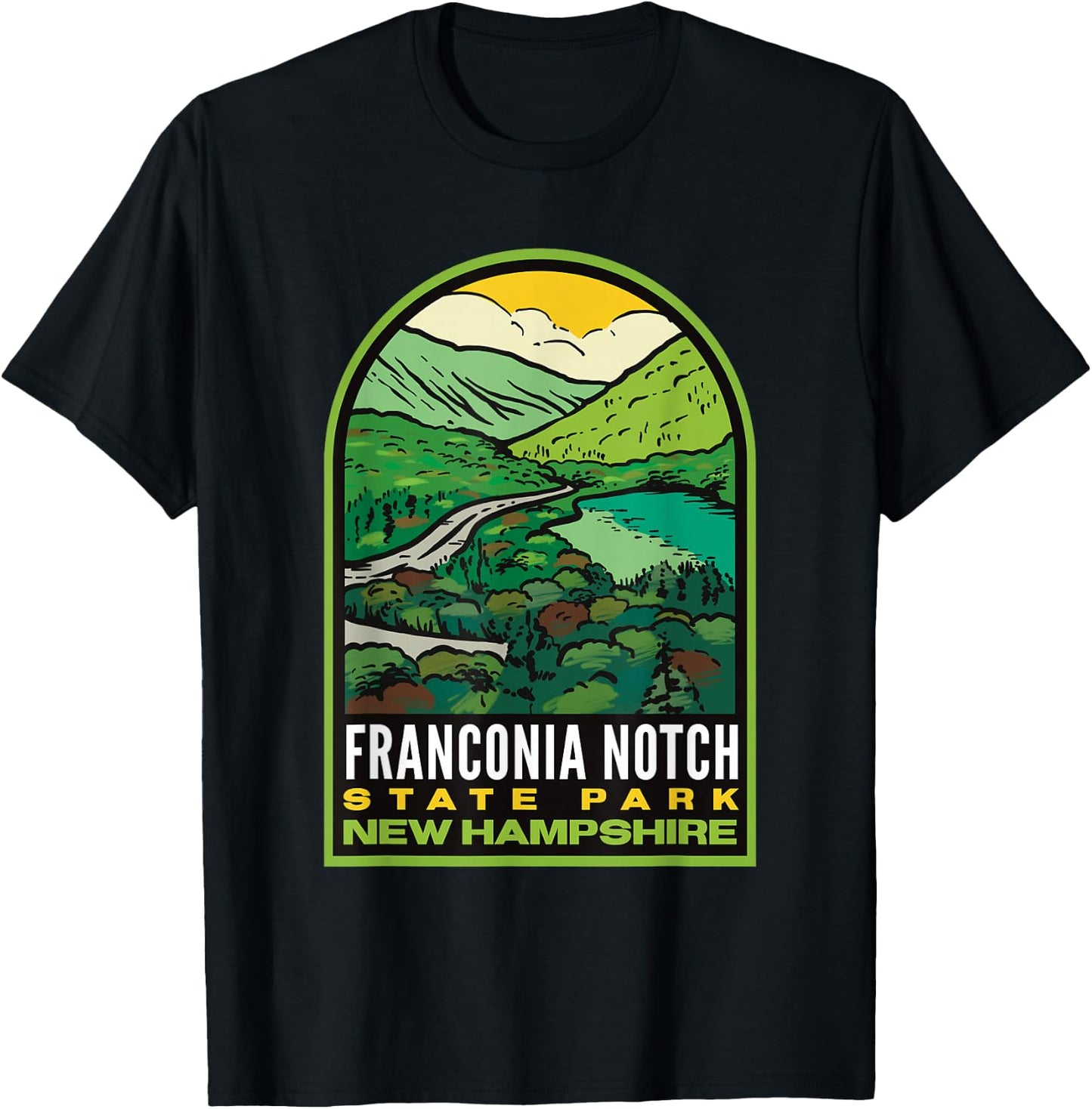 Franconia Notch State Park New Hampshire T-Shirt - T-Shirt | Black