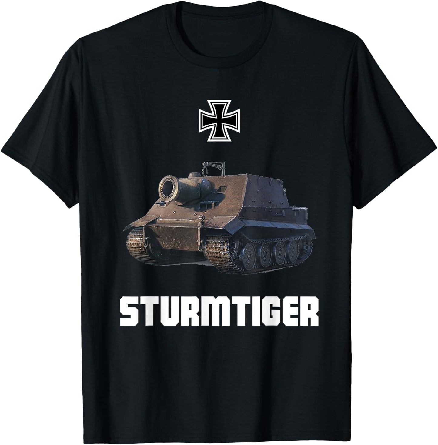 Sturmtiger German Heavy Tank WW2 Military Sturmmörser Tiger T-Shirt - T-Shirt | Black