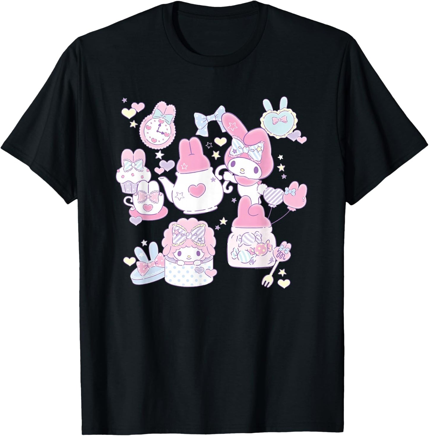 My Melody Tea Party with Friends Shirt T-Shirt - T-Shirt | Black