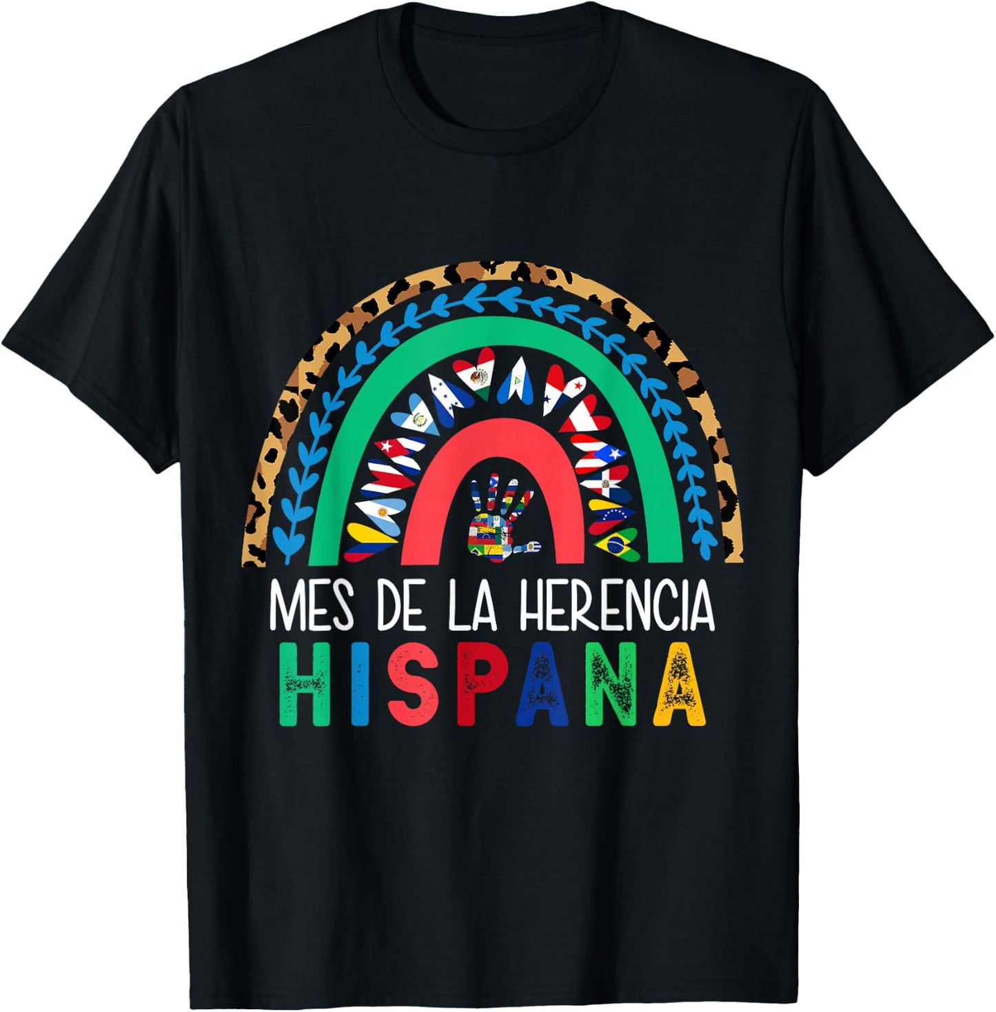 Mes de la Herencia Hispana Hispanic Heritage Month latino T-Shirt - T-Shirt | Black
