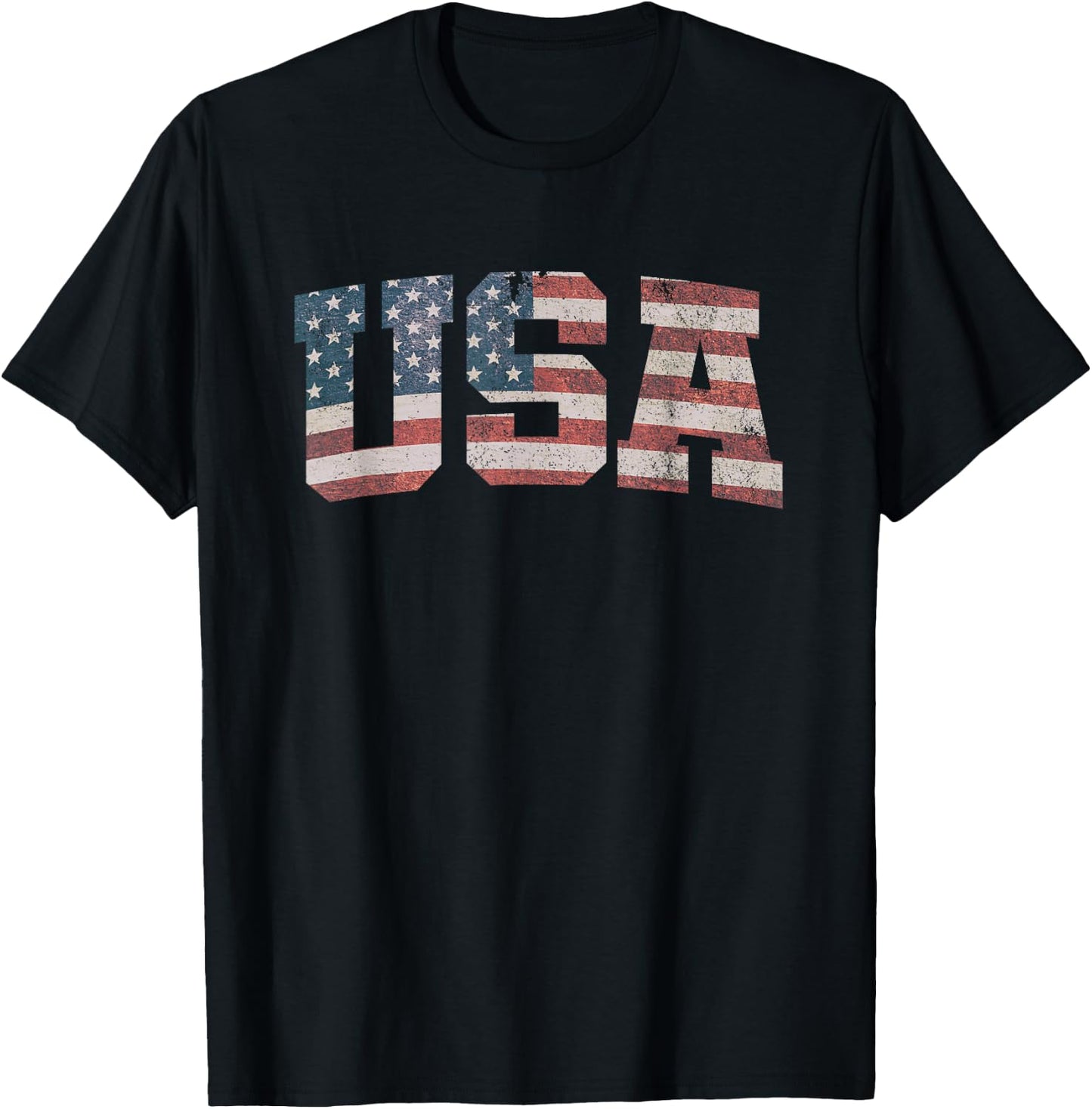 USA US Flag Patriotic 4th of July America T-Shirt - T-Shirt | Black