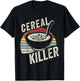 Vintage Retro Cereal Killer Breakfast Brunch Food Funny T-Shirt - T-Shirt | Black