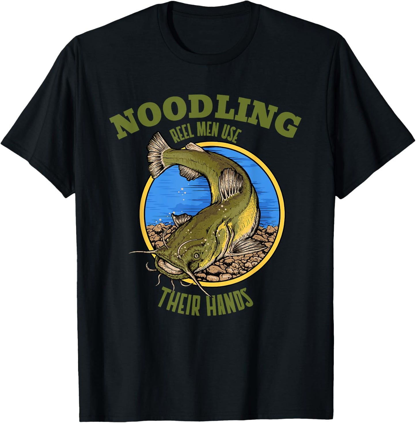 Funny Noodler Catfish Noodling T-Shirt - T-Shirt | Black