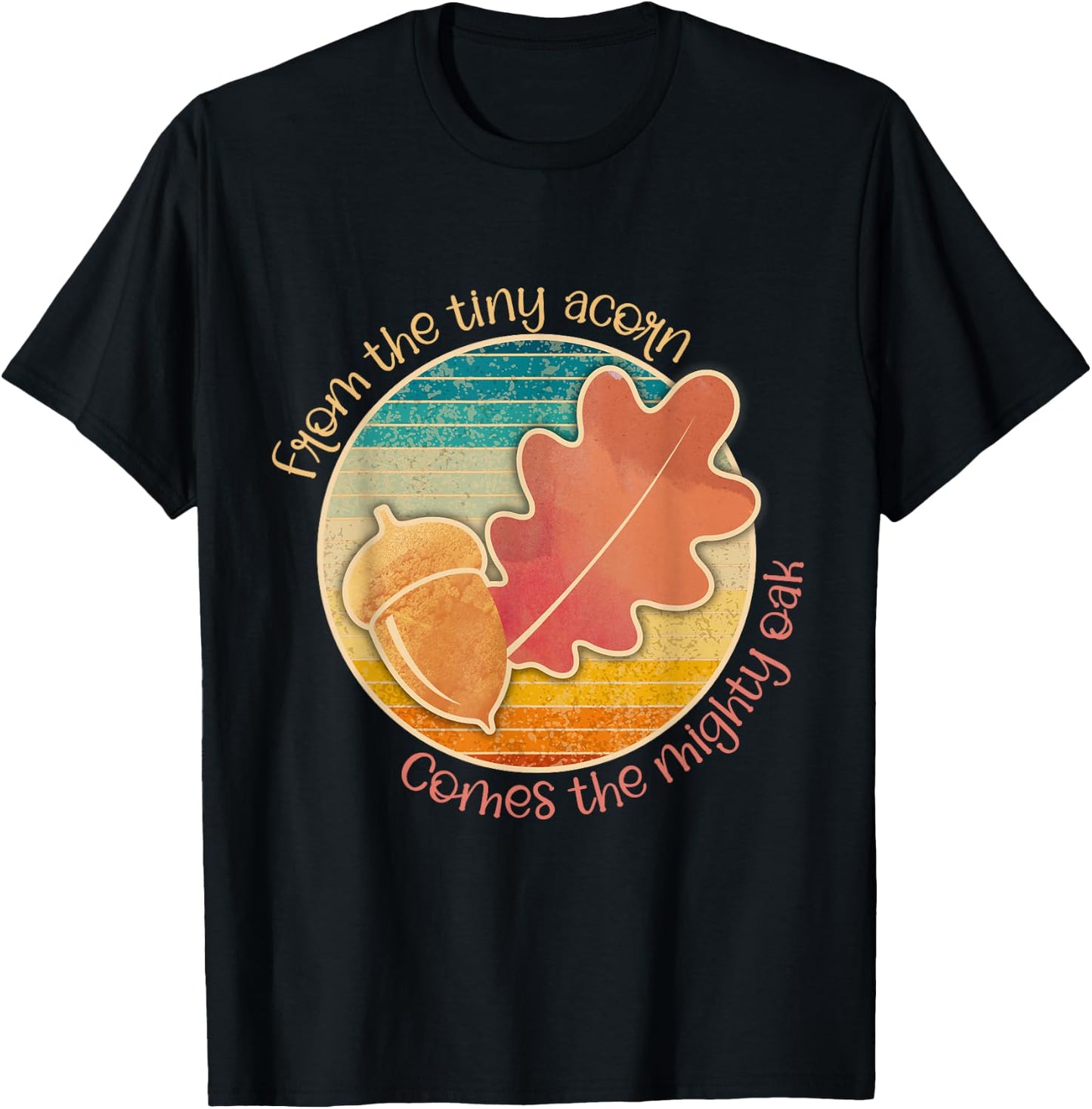 Acorn and Oak Leaf for Nature Lovers T-Shirt - T-Shirt | Black