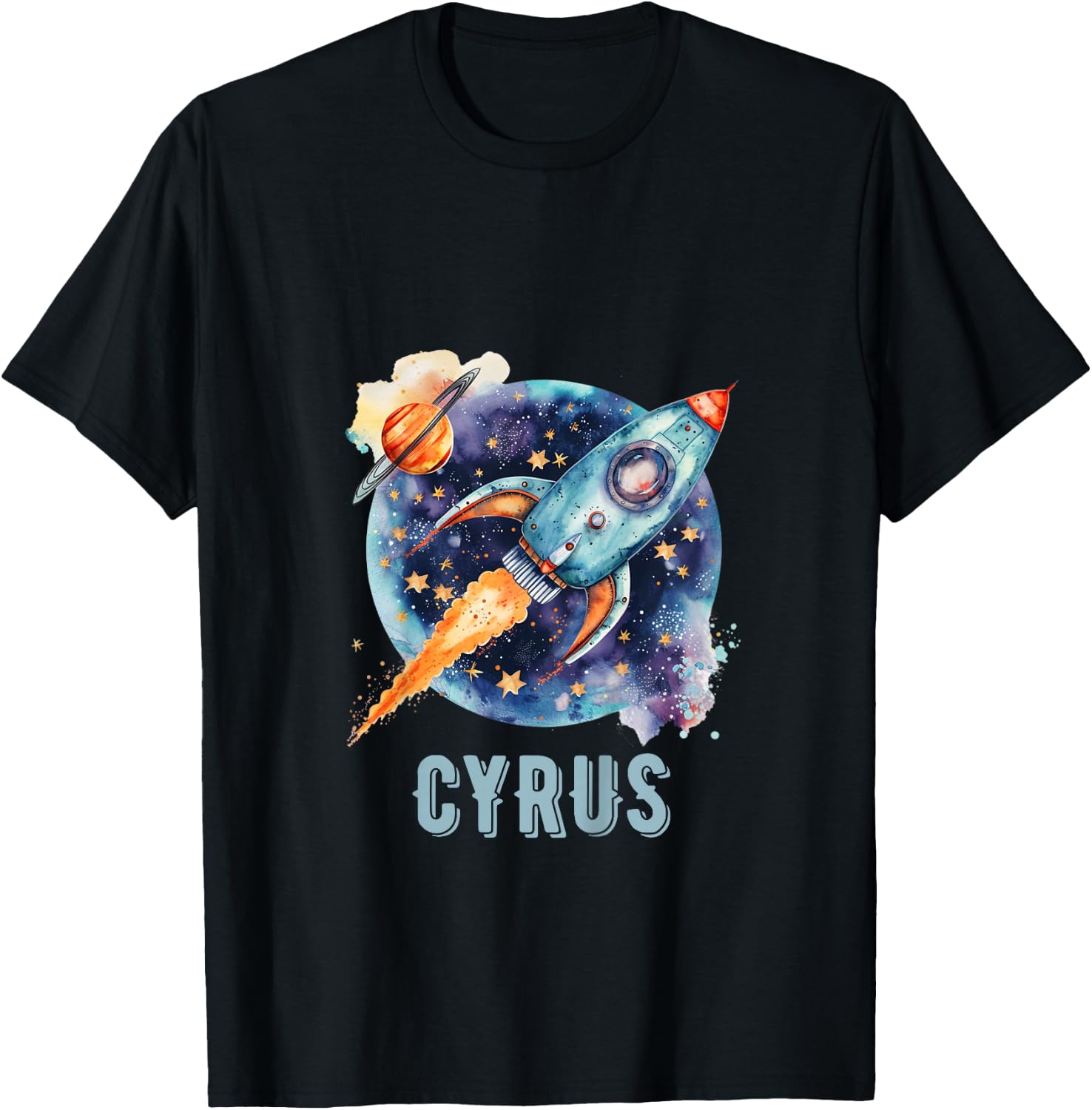 Kids CYRUS Name Baby Boy Nursery Room Theme Decor Gifts T-Shirt - T-Shirt | Black