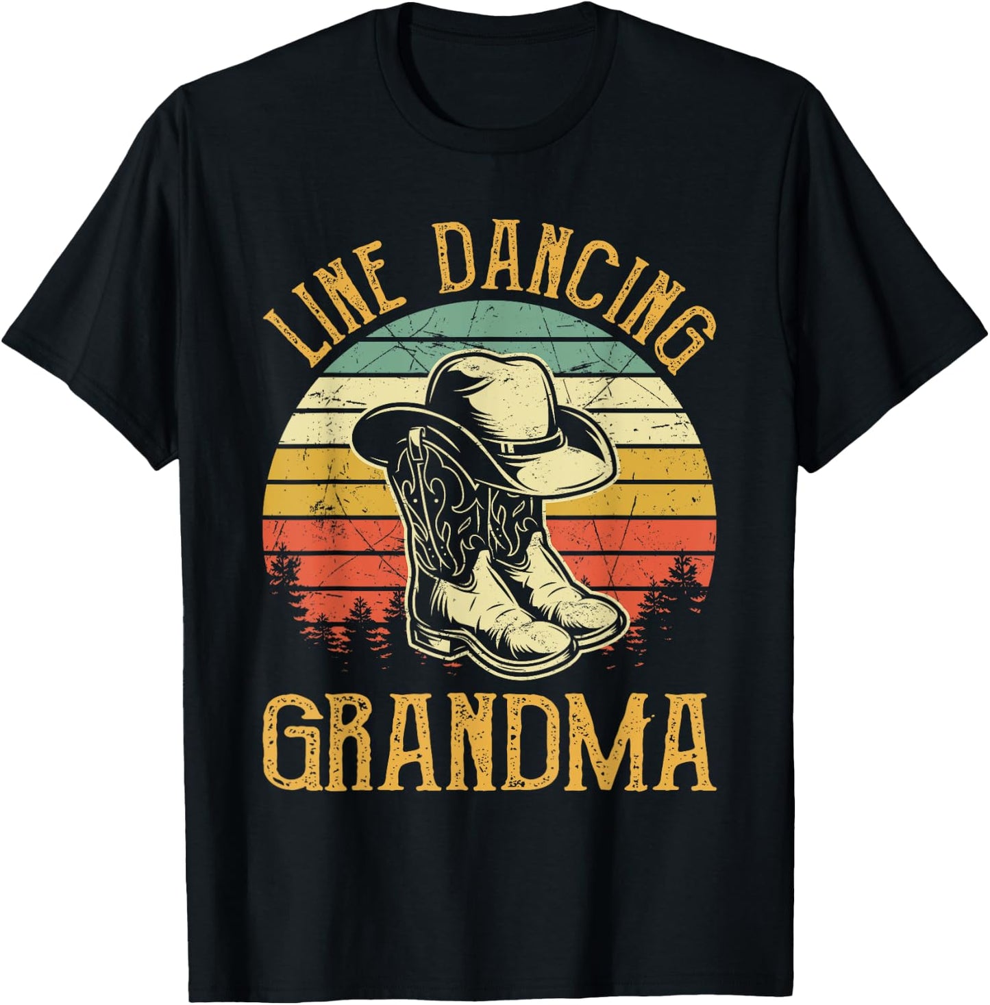 Women Line Dance Grandma Dancing Dancer Country Music T-Shirt - T-Shirt | Black