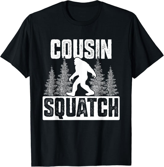 Squatchy Matching Family Bigfoot Shirts Cousin Squatch T-Shirt - T-Shirt | Black