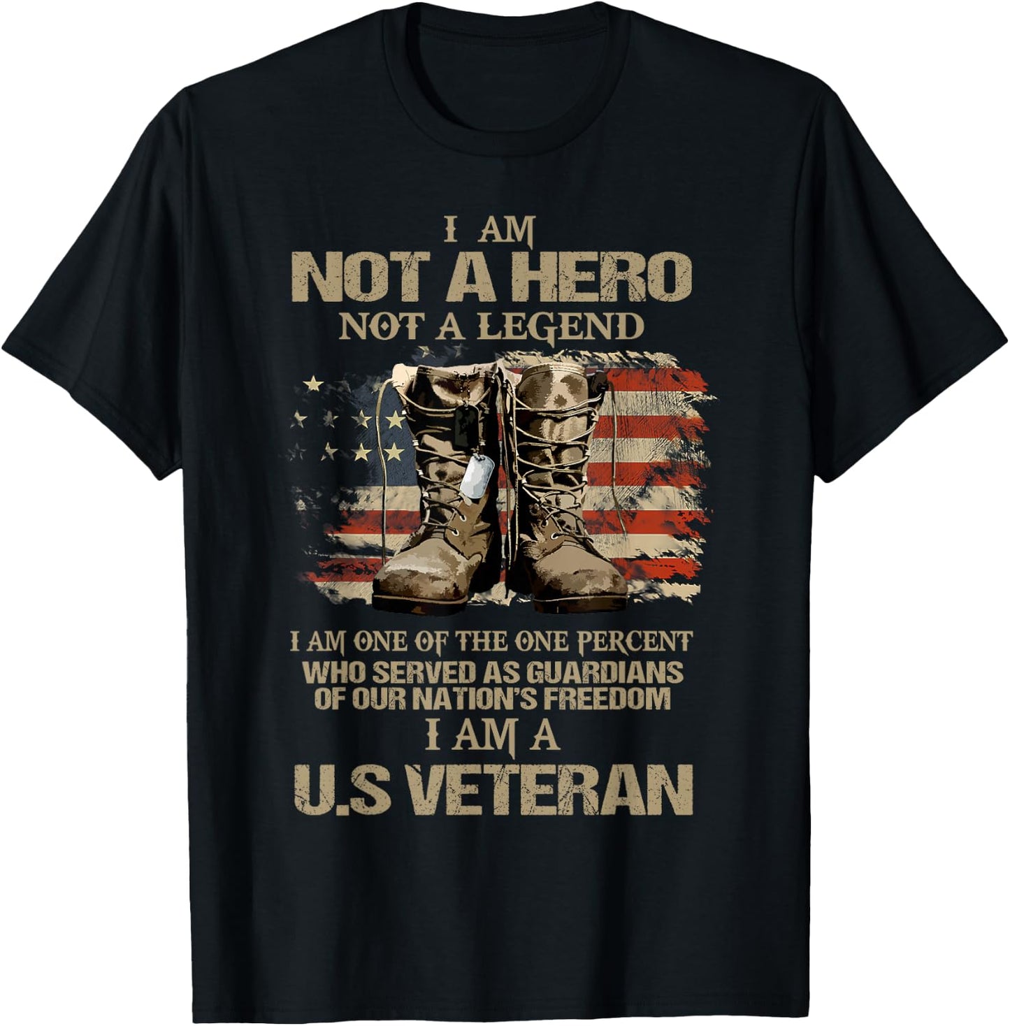 I Am Not A Hero Not A Legend I Am One Percent A US Veteran T-Shirt - T-Shirt | Black