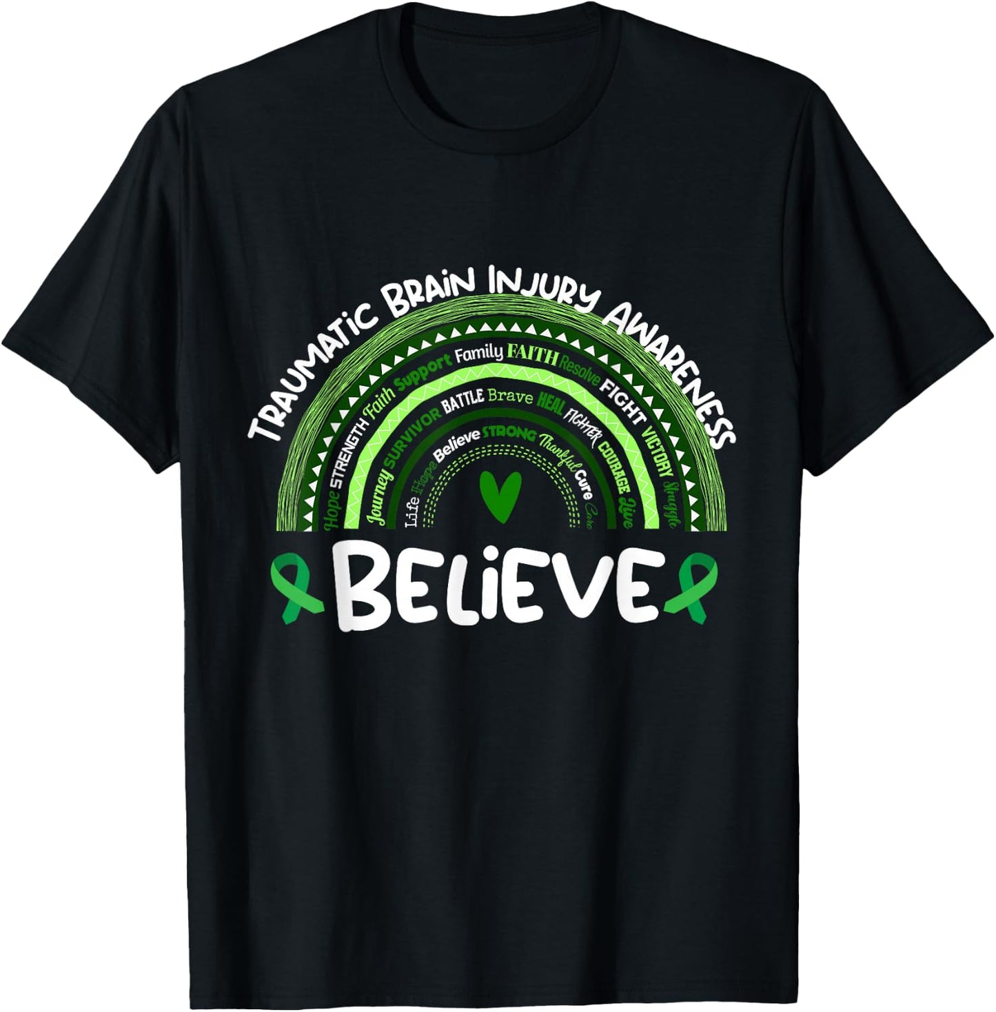 Believe | Traumatic Brain Injury Awareness Month T-Shirt - T-Shirt | Black