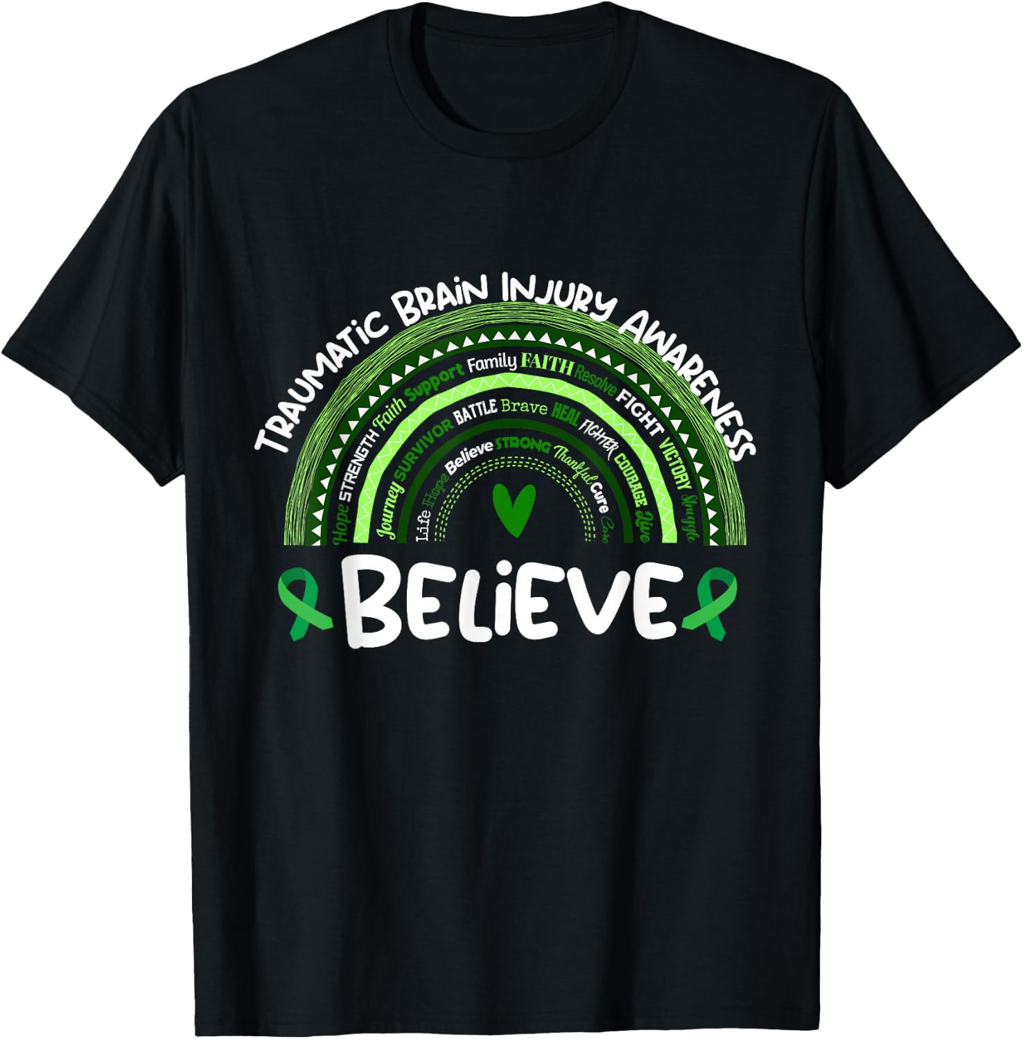 Believe | Traumatic Brain Injury Awareness Month T-Shirt - T-Shirt | Black