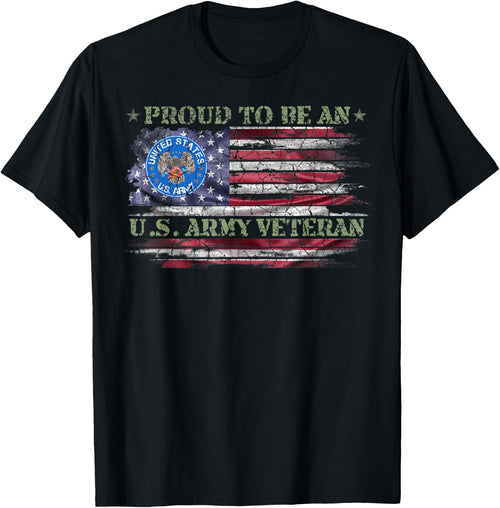 Vintage USA American Flag Proud To Be An US Army Veteran