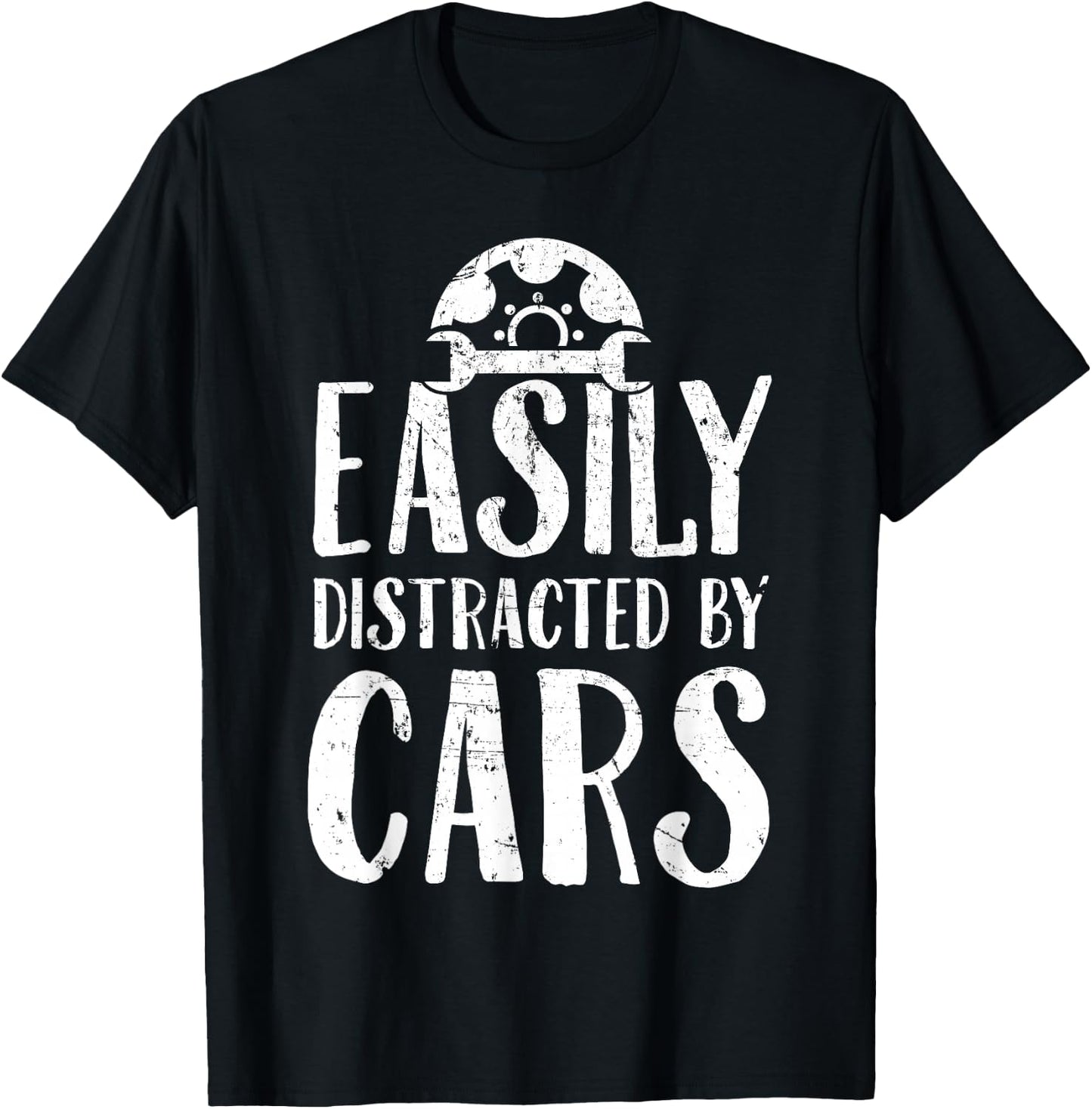 Funny Car Lover Saying Easily Distracted By Cars T-Shirt - T-Shirt | Black