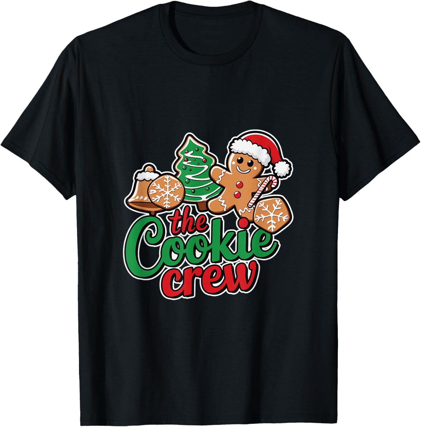 The Cookie Crew Gingerbread Christmas Family Holidays T-Shirt - T-Shirt | Black
