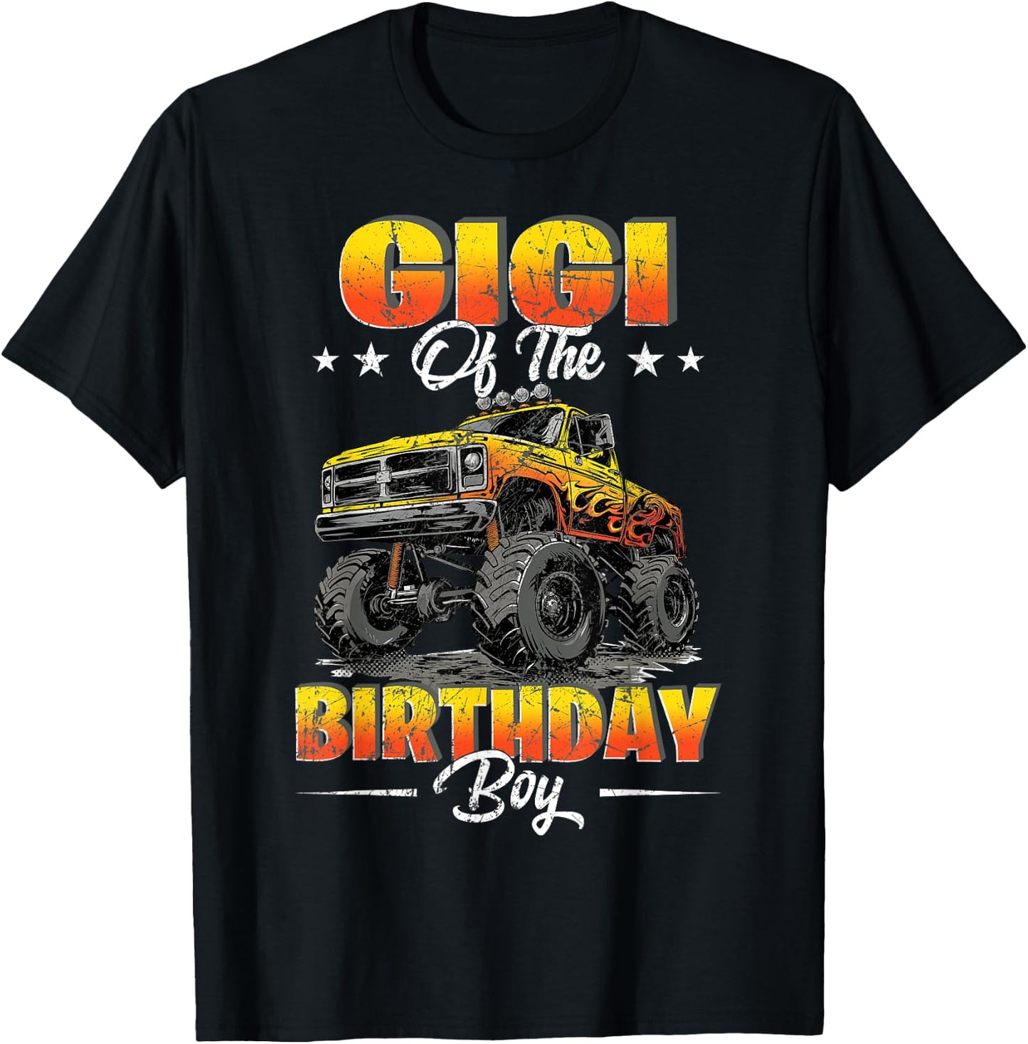 Gigi Of The Birthday Boy Monster Truck Birthday Family T-Shirt - T-Shirt | Black