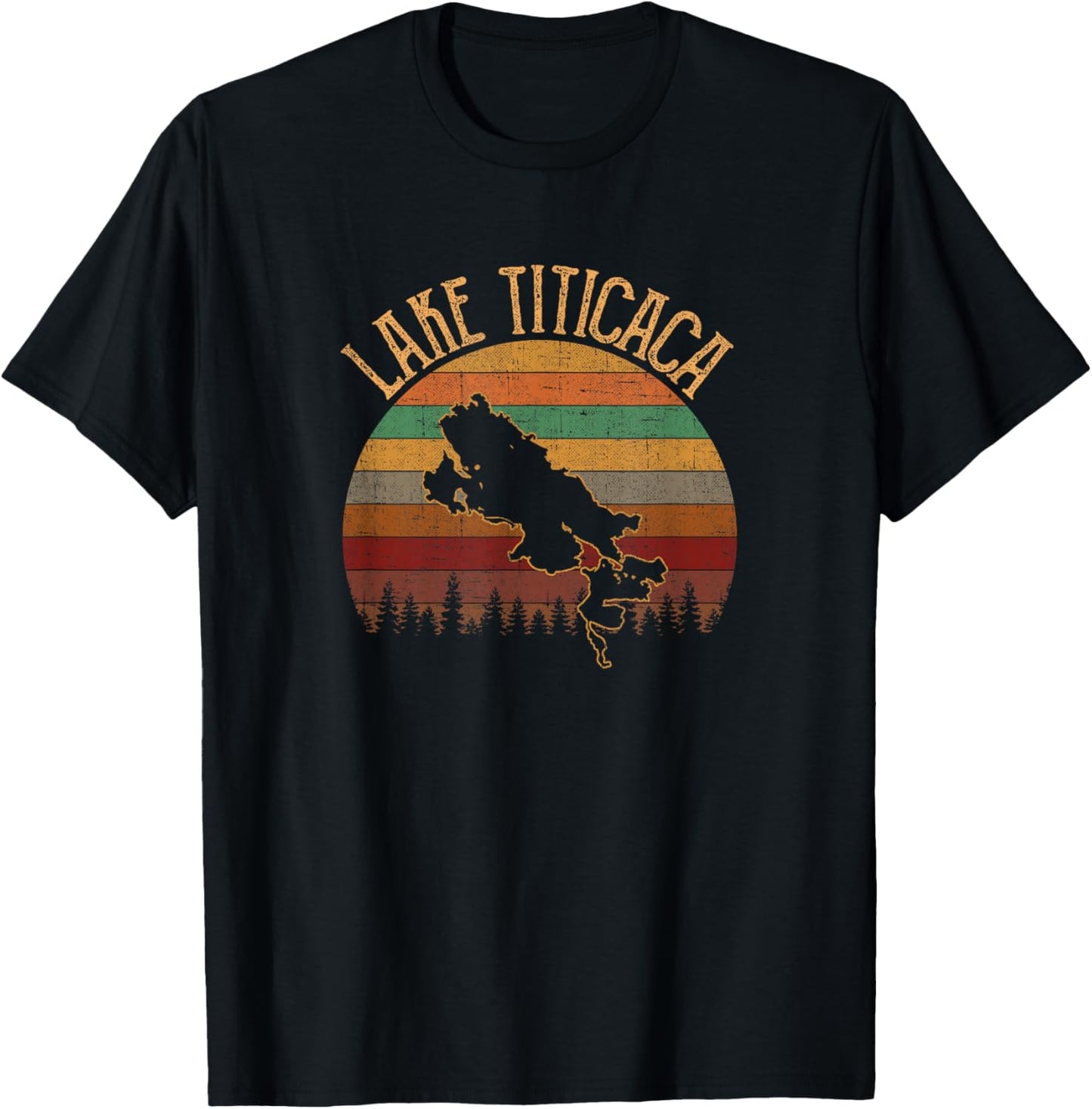 Lake titicaca, vintage lake titicaca T-Shirt - T-Shirt | Black