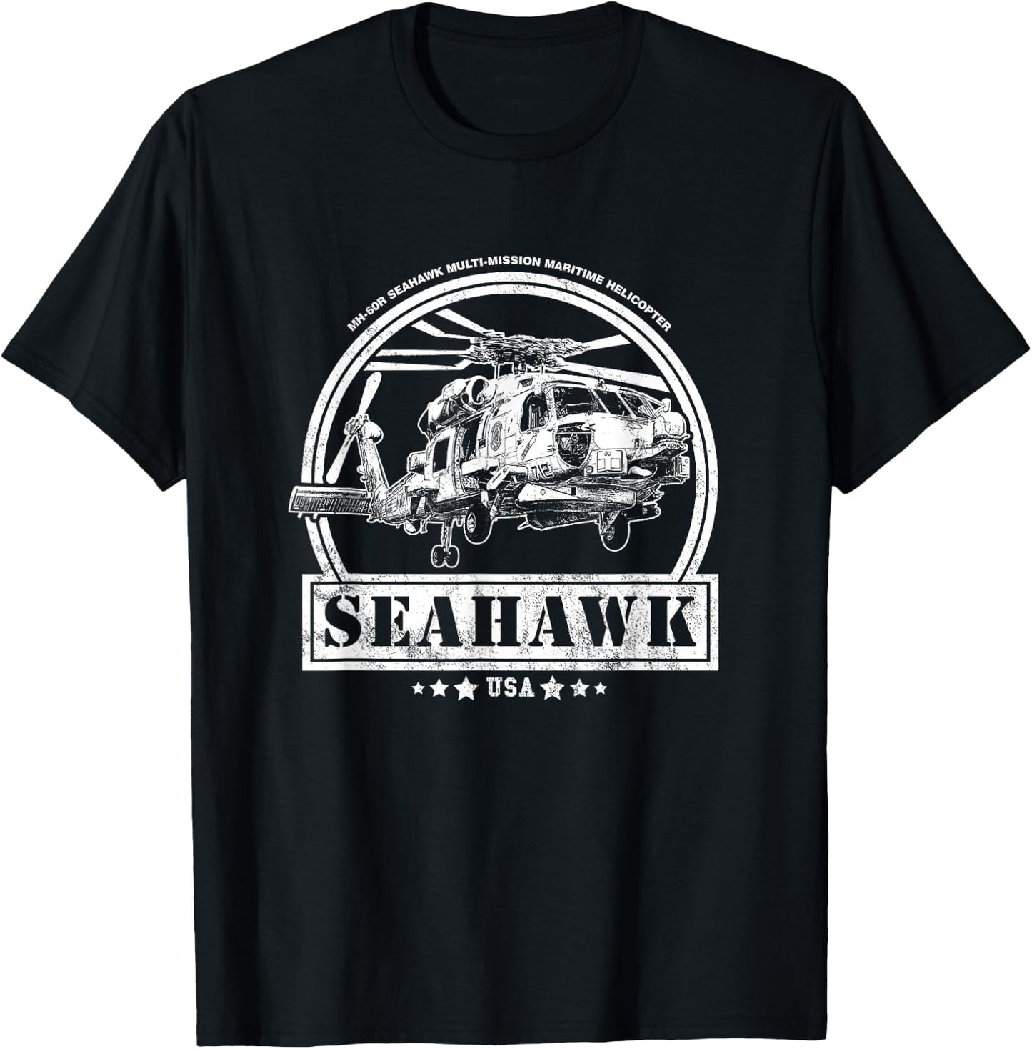 MH-60 Seahawk Helicopter T-Shirt - T-Shirt | Black