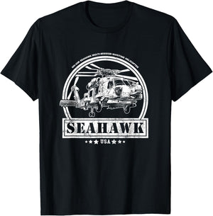 MH-60 Seahawk Helicopter T-Shirt - T-Shirt | Black