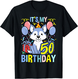 Its My 50th Birthday Wolf T-Shirt - T-Shirt | Black