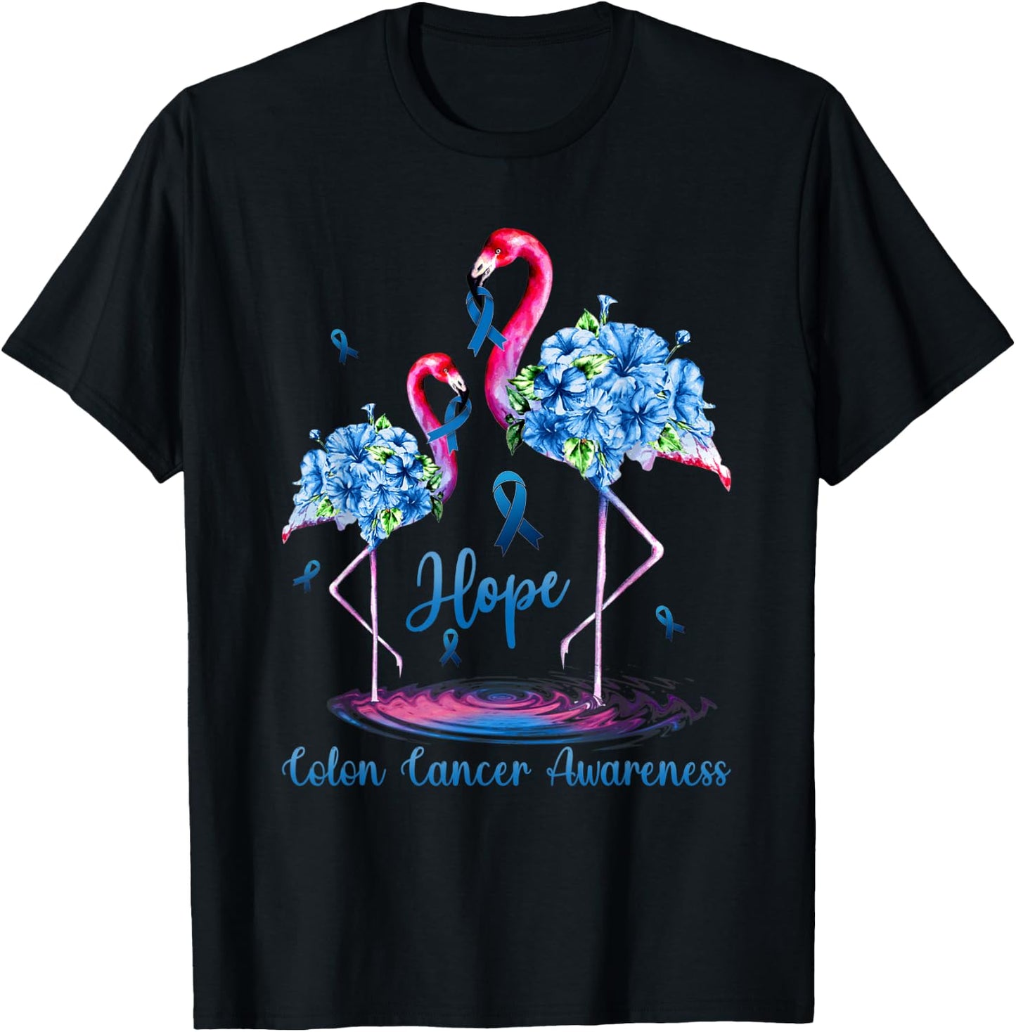 Flamingo Colon Cancer Awareness T-Shirt - T-Shirt | Black