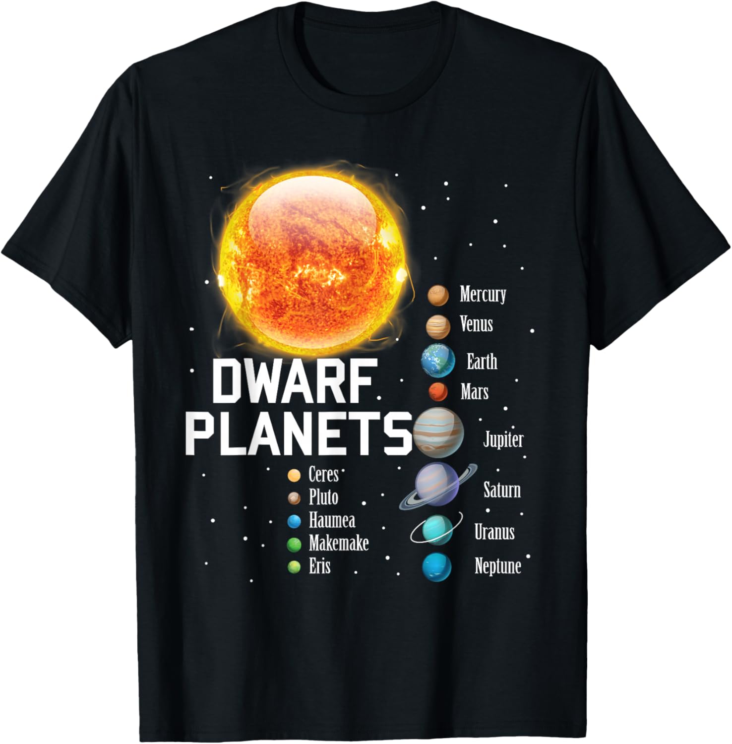 Solar System Planets Outer Space Astronaut Lover Kids Gift T-Shirt - T-Shirt | Black
