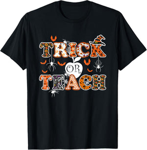 Trick Or Teach Funny Teacher Halloween Costume 2020 Gifts Men Women T-Shirt - T-Shirt | Black
