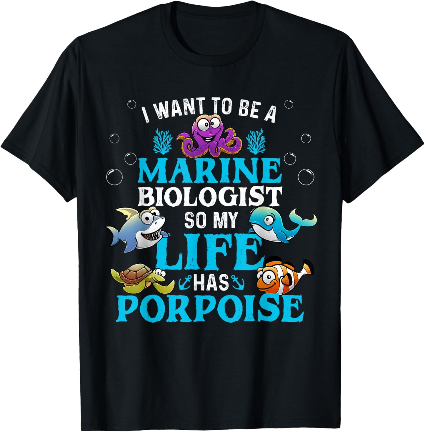 Future Marine Biology Gift Kids Teens Cool Science Biologist T-Shirt - T-Shirt | Black