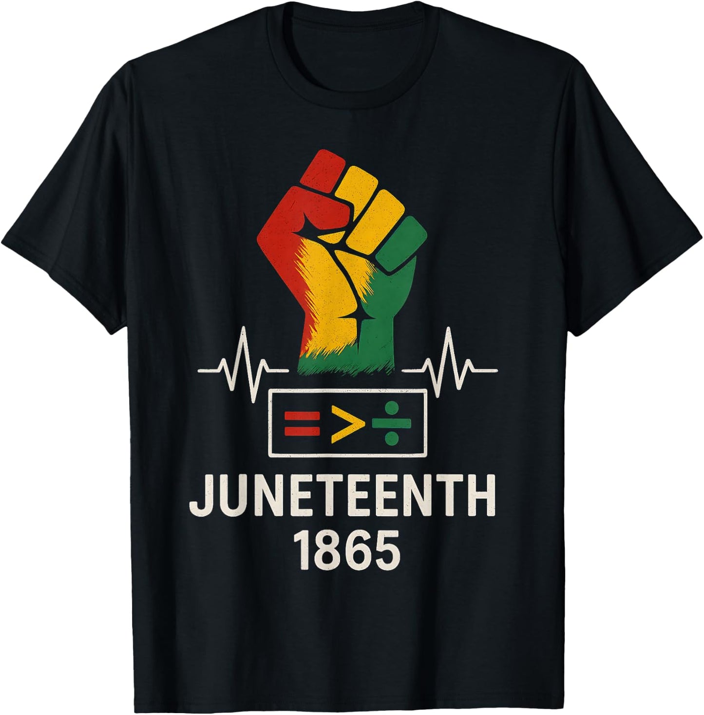 Juneteenth 1865 Equality Is Greater Than Division Men Women T-Shirt - T-Shirt | Black
