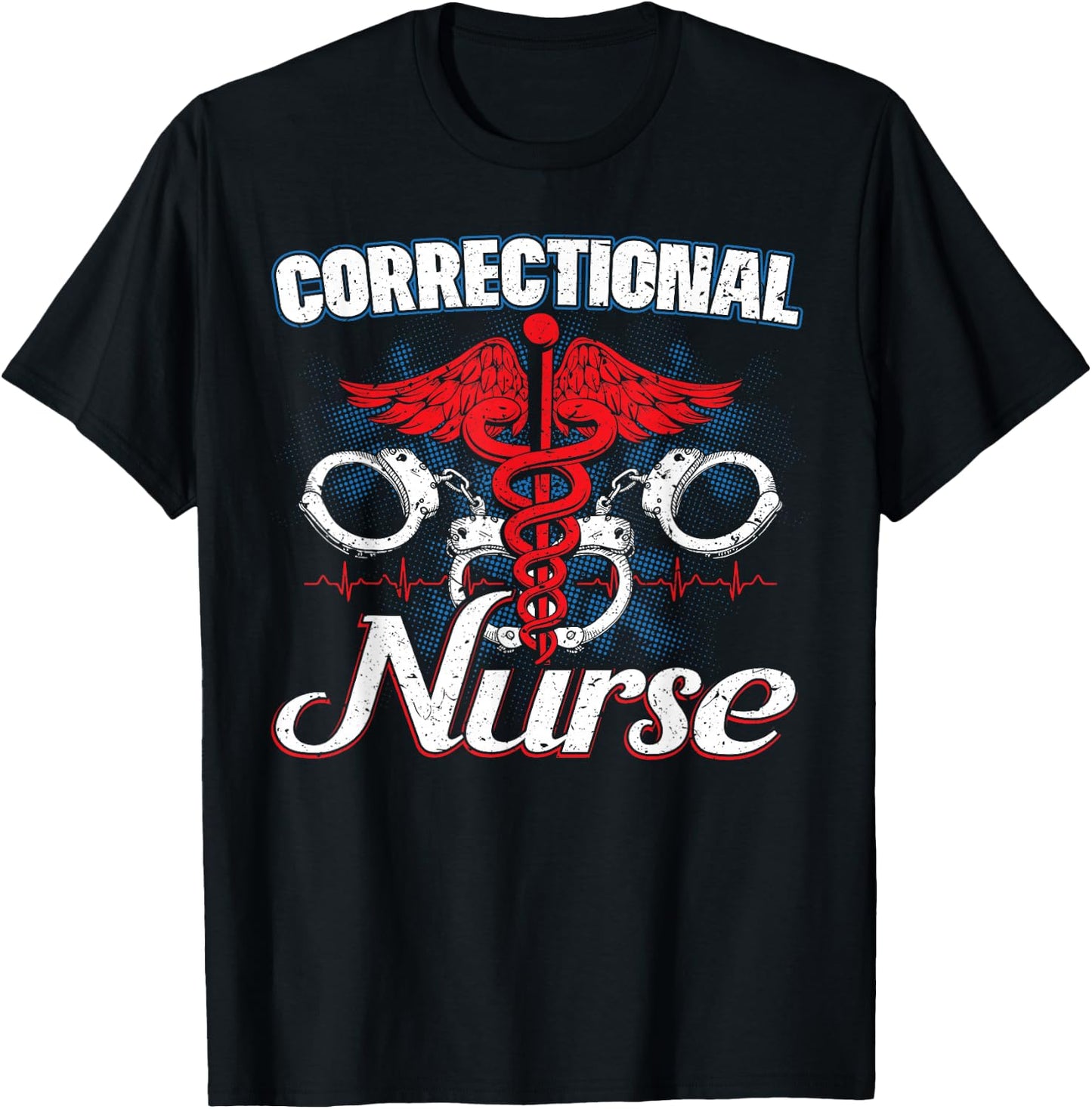 Custom Chimp Correction Officer Nursing Thin Silver Line - Adults in Law Enforcement or Medical Roles - Black, Short Sleeve, , Classic Fit, Small T-Shirt - T-Shirt | Black