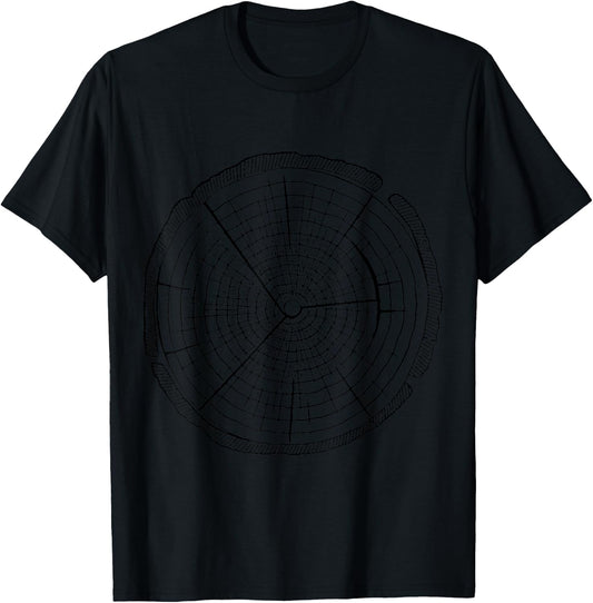 Vintage Logger Logging Carpenter Tree Slice Tree Rings T-Shirt - T-Shirt | Black