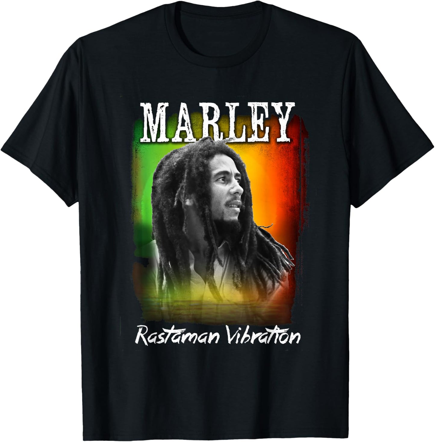 Bob Marley Rastaman Sunset T-Shirt - T-Shirt | Black
