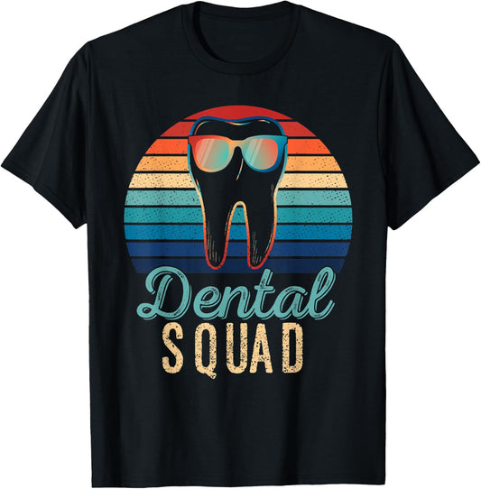 Retro Dental Squad Costume Men Women Vintage Dentist T-Shirt - T-Shirt | Black