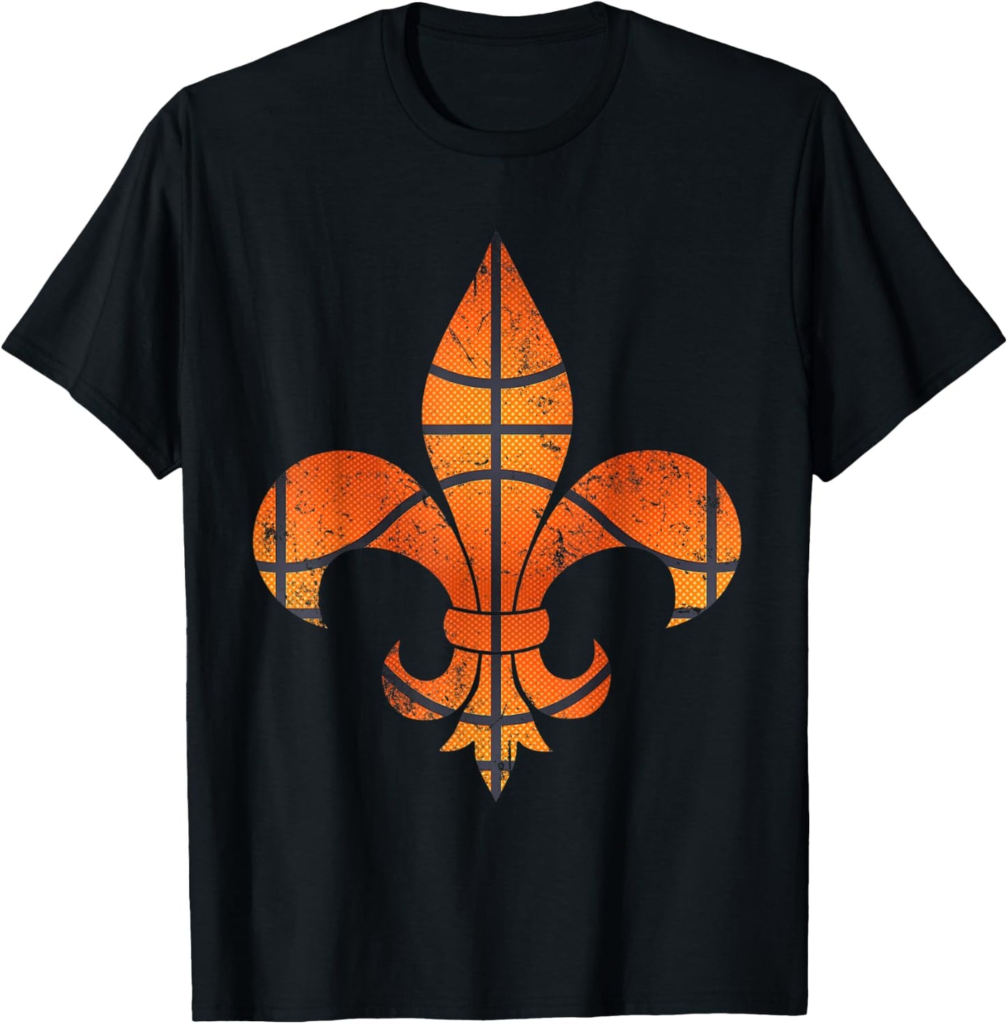 Basketball Mardi Gras Boys Men Catcher Fleur-de-lis Funny T-Shirt - T-Shirt | Black
