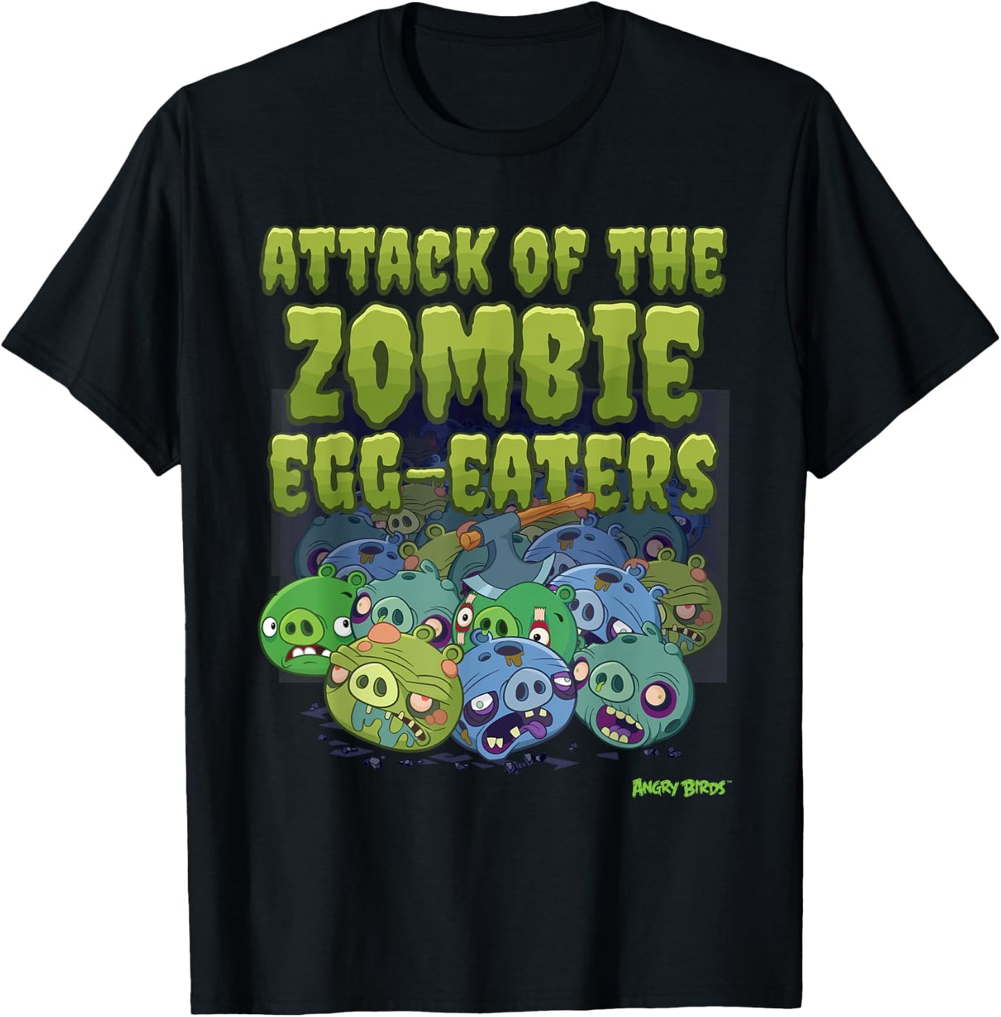 Angry Birds Halloween Pig Zombie Official Merchandise T-Shirt - T-Shirt | Black