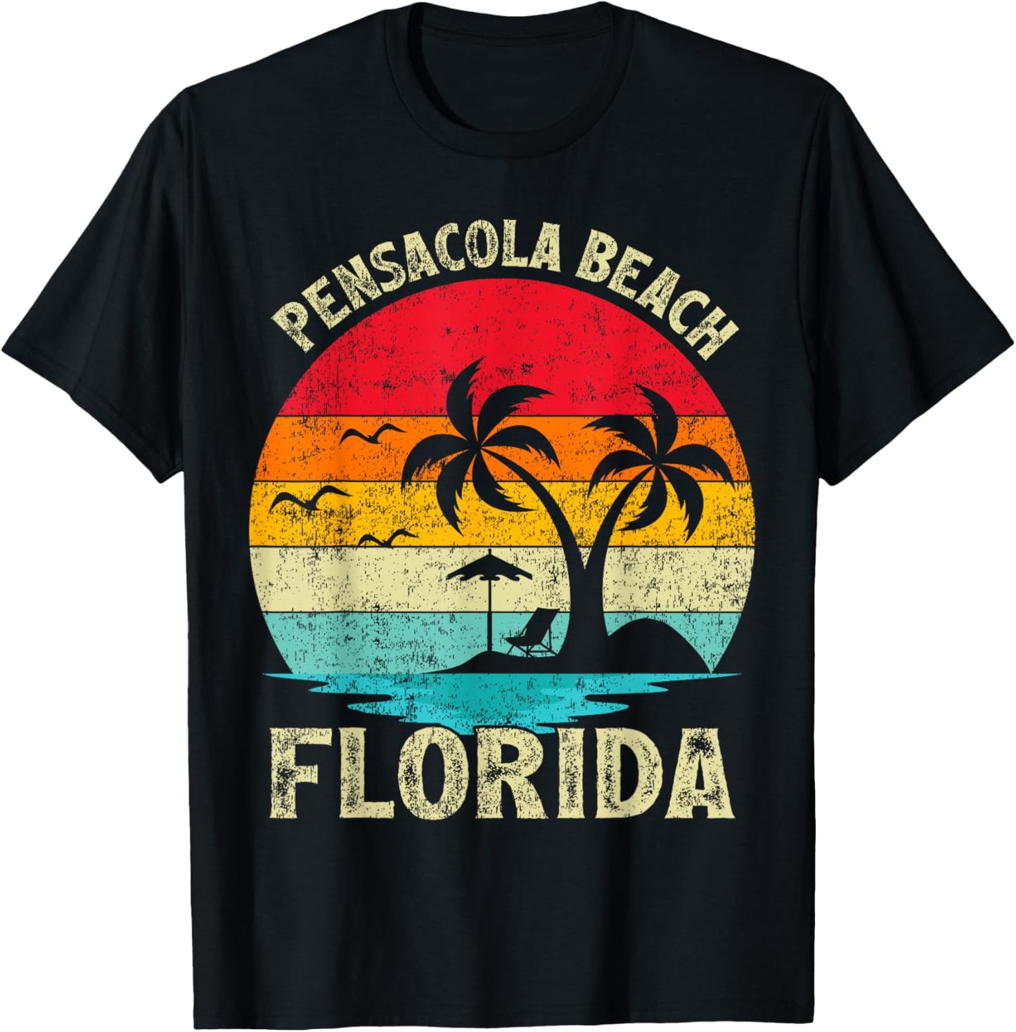 Family Vacation Vintage Retro Florida Pensacola Beach Women Kids T-Shirt - T-Shirt | Black