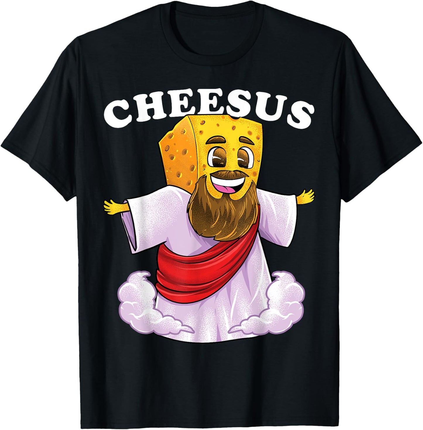 Cheesus Christ Funny Cheese Jesus Christian Pun Christmas T-Shirt - T-Shirt | Black