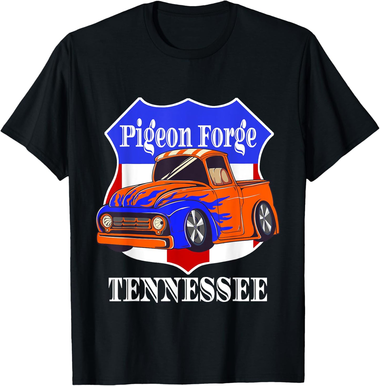 Pigeon Forge Tennessee Hot Rod Run Car Show In The Smokies T-Shirt - T-Shirt | Black