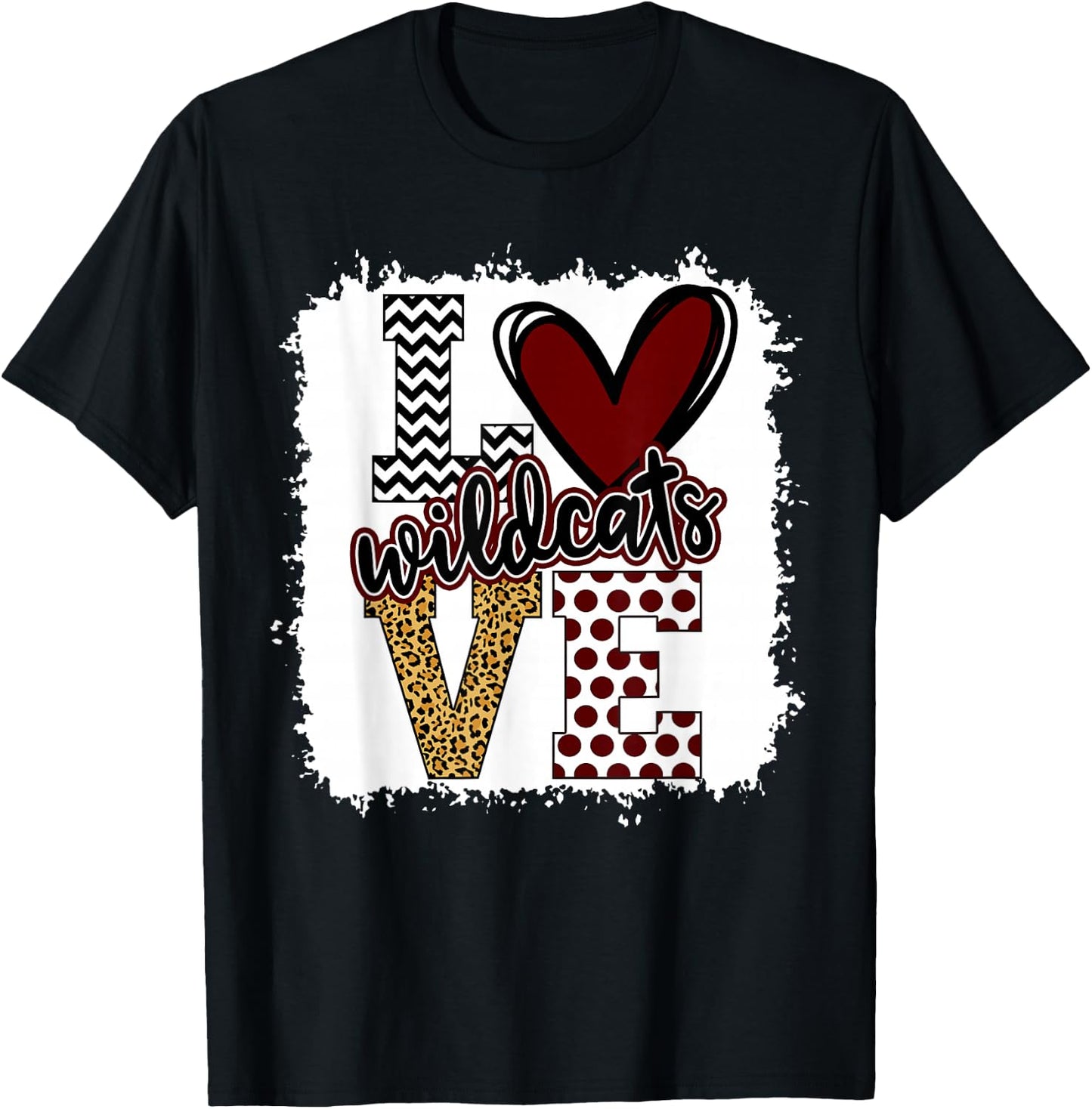 Wild cats Mascot Love - School Spirit Fantastic Gifts T-Shirt - T-Shirt | Black