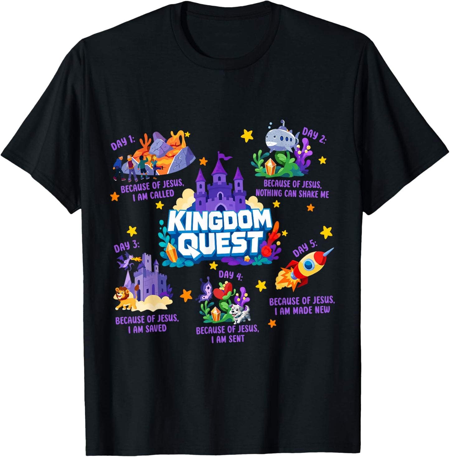 Vbs Kingdom Quest 2026 Vacation Bible School Church Camp T-Shirt - T-Shirt | Black