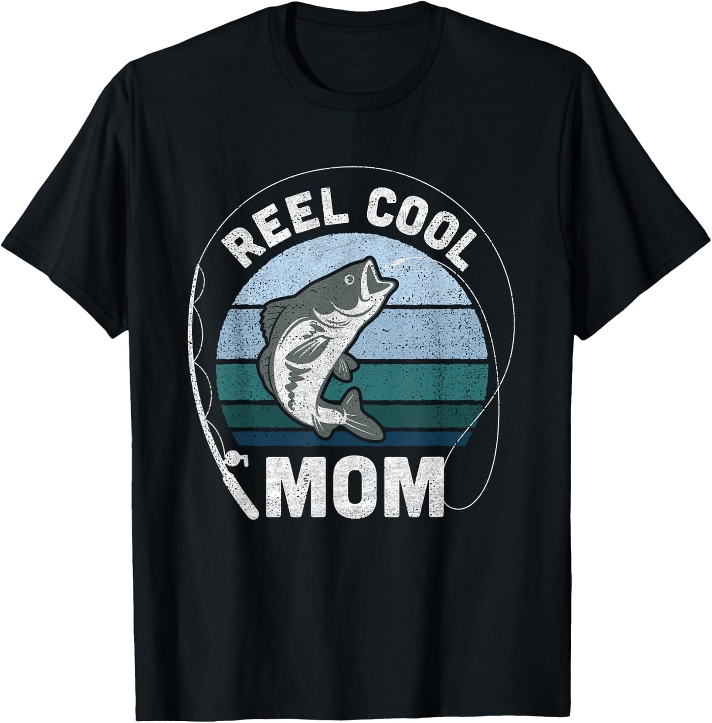 Funny Reel Cool Mom Fishing Mothers Day T-Shirt - T-Shirt | Black