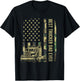 Best Trucker Dad Camouflage American Flag Fathers Day T-Shirt - T-Shirt | Black
