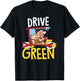 The Flintstones Fred Barney Drive Green T-Shirt - T-Shirt | Black