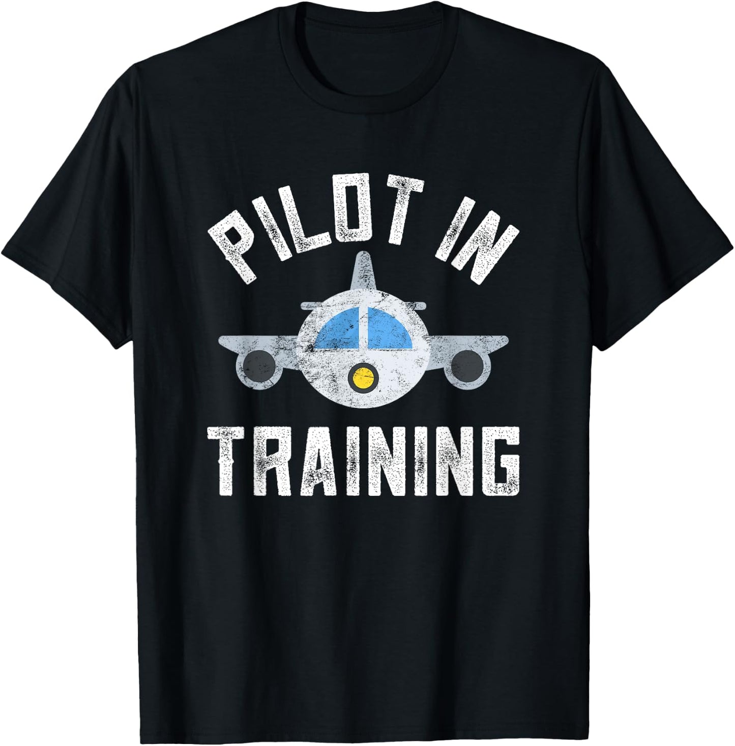 Future Pilot In Training Progress Daddys CoPilot Kids Plane T-Shirt - T-Shirt | Black