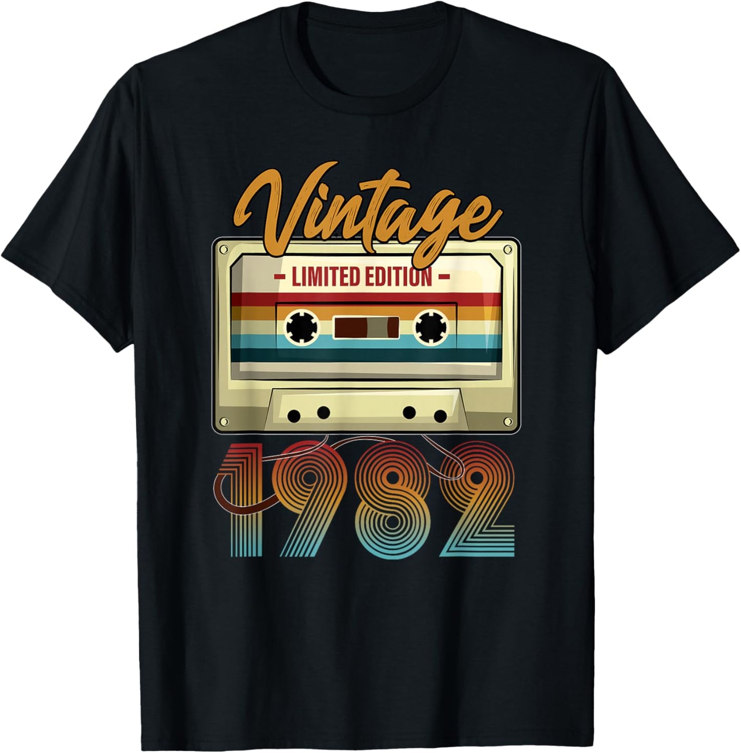 Vintage 1982 40th Birthday Cassette Tape Women B-Day T-Shirt - T-Shirt | Black