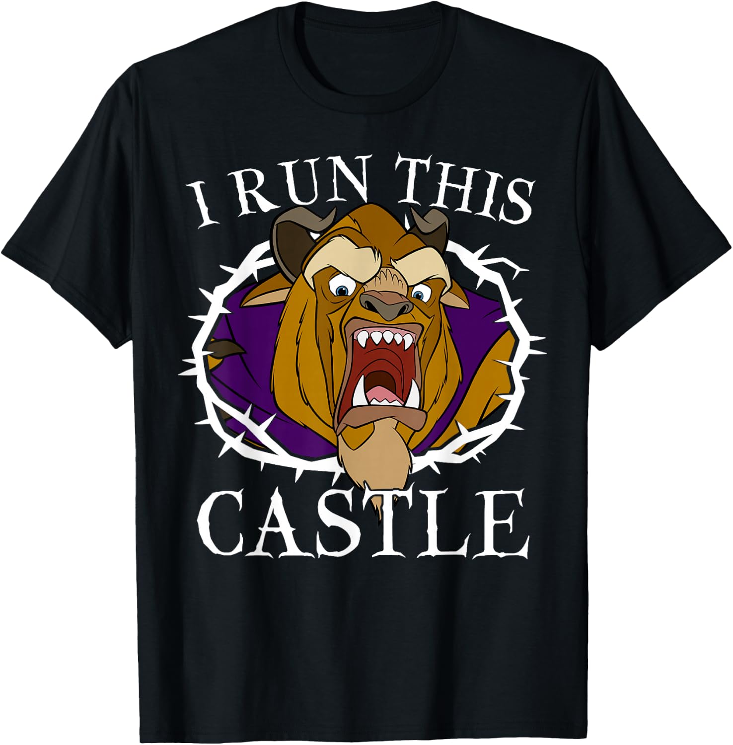 Disney Beauty And The Beast I Run This Castle Thorn Portrait T-Shirt - T-Shirt | Black