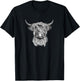 Highland Cow - Hand Drawn Illustration T-Shirt - T-Shirt | Black