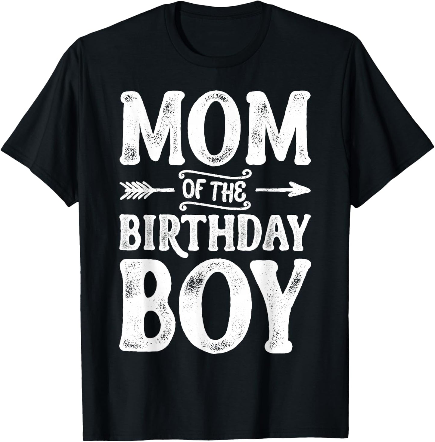 Mom of the Birthday Boy Funny Mother Mama Family Matching T-Shirt - T-Shirt | Black
