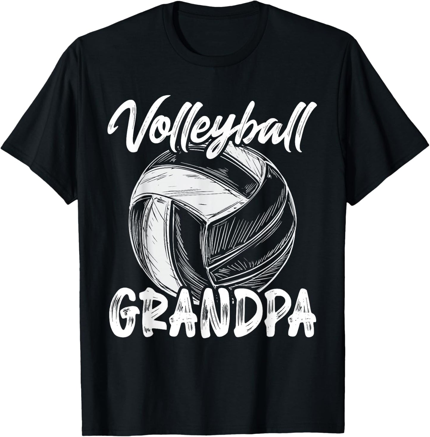 Grandpa Men Family Matching Volleyball Players T-Shirt - T-Shirt | Black