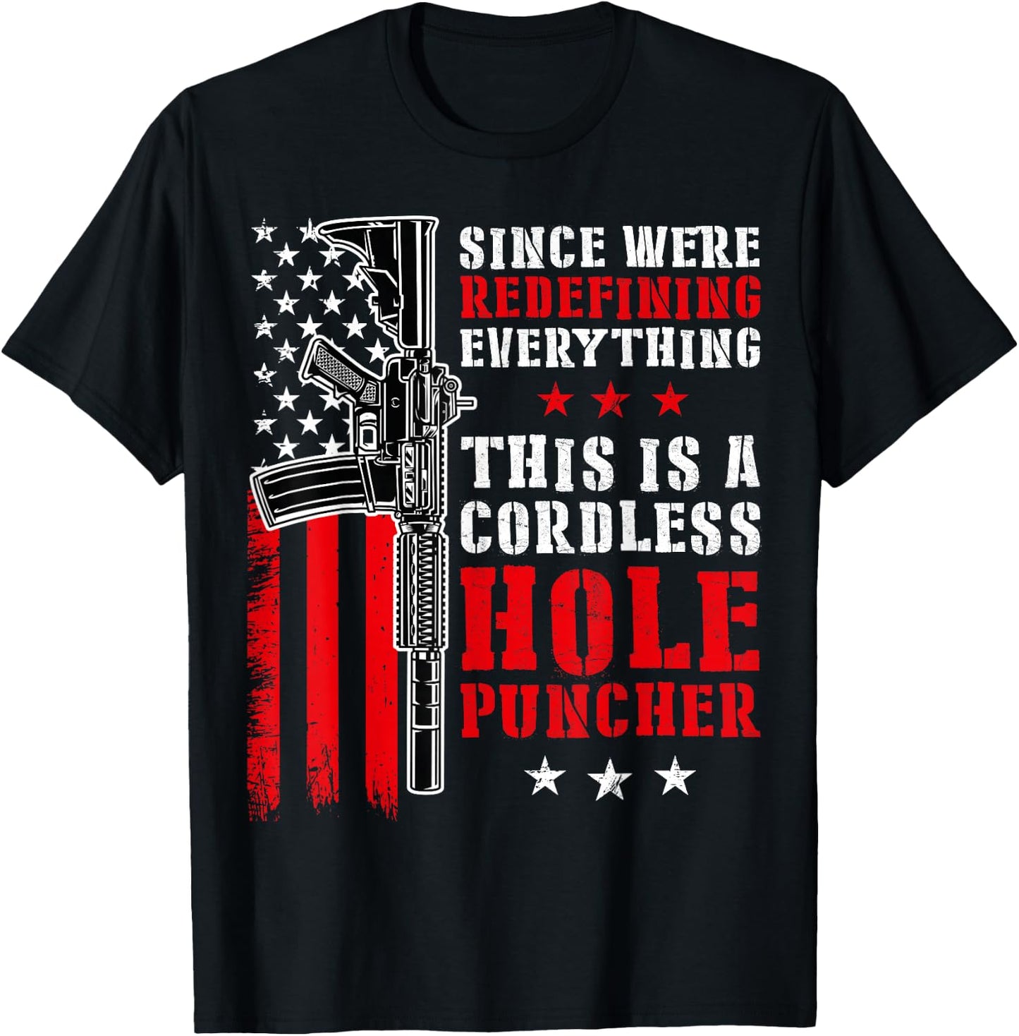 We redefine everything and this is a wireless hole punch T-Shirt - T-Shirt | Black